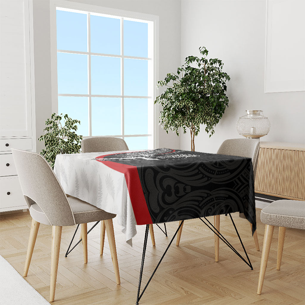 Personalised Aotearoa Lawn Bowls Tablecloth Maori Warrior and Silver Fern Sporty Style