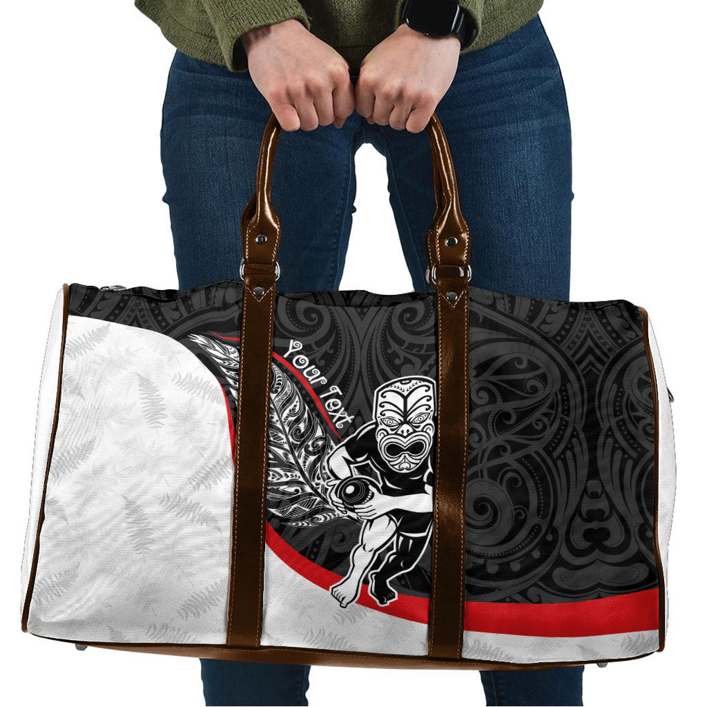 Personalised Aotearoa Lawn Bowls Travel Bag Maori Warrior and Silver Fern Sporty Style