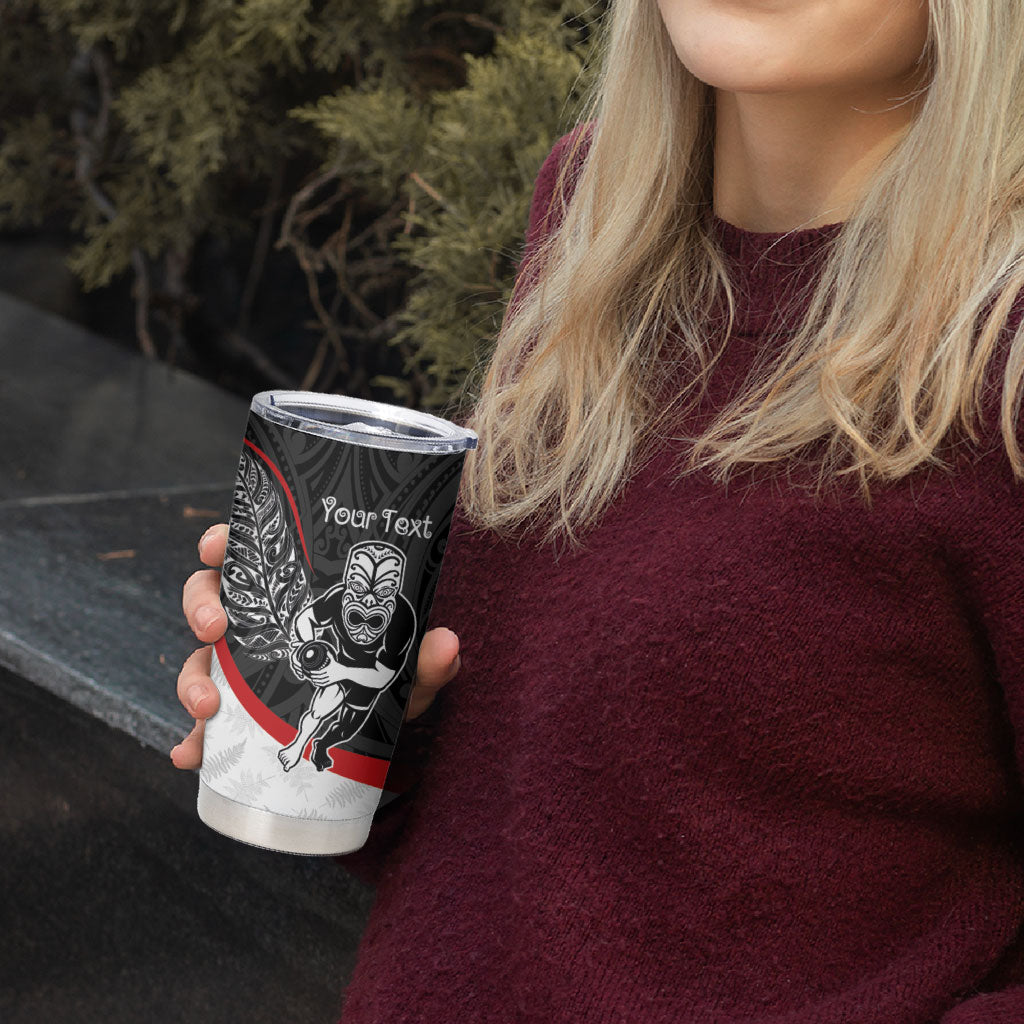 Personalised Aotearoa Lawn Bowls Tumbler Cup Maori Warrior and Silver Fern Sporty Style