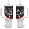 Personalised Aotearoa Lawn Bowls Tumbler With Handle Maori Warrior and Silver Fern Sporty Style