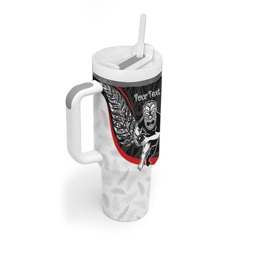 Personalised Aotearoa Lawn Bowls Tumbler With Handle Maori Warrior and Silver Fern Sporty Style