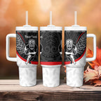 Personalised Aotearoa Lawn Bowls Tumbler With Handle Maori Warrior and Silver Fern Sporty Style
