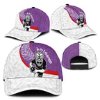 Aotearoa Lawn Bowls Classic Cap Maori Warrior and Silver Fern Sporty Style Purple