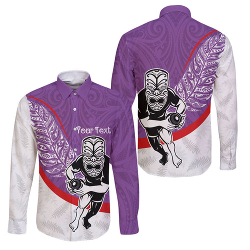 Personalised Aotearoa Lawn Bowls Family Matching Mermaid Dress and Hawaiian Shirt Maori Warrior and Silver Fern Sporty Style Purple