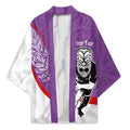 Personalised Aotearoa Lawn Bowls Kimono Maori Warrior and Silver Fern Sporty Style Purple