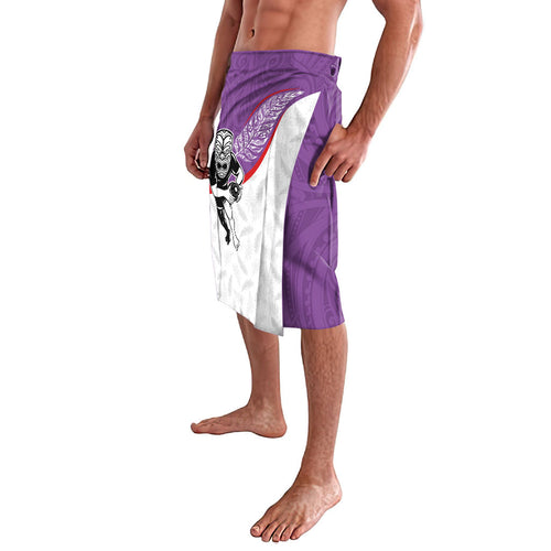Aotearoa Lawn Bowls Lavalava Maori Warrior and Silver Fern Sporty Style Purple