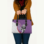 Personalised Aotearoa Lawn Bowls Leather Bag Maori Warrior and Silver Fern Sporty Style Purple