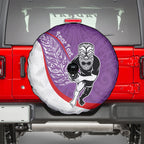 Personalised Aotearoa Lawn Bowls Spare Tire Cover Maori Warrior and Silver Fern Sporty Style Purple
