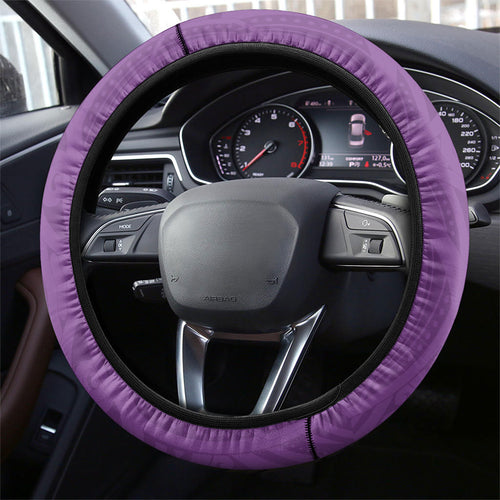 Aotearoa Lawn Bowls Steering Wheel Cover Maori Warrior and Silver Fern Sporty Style Purple