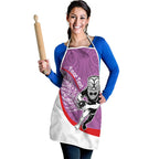 Personalised Aotearoa Lawn Bowls Apron Maori Warrior and Silver Fern Sporty Style Pink