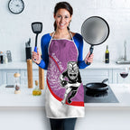 Personalised Aotearoa Lawn Bowls Apron Maori Warrior and Silver Fern Sporty Style Pink