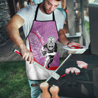 Personalised Aotearoa Lawn Bowls Apron Maori Warrior and Silver Fern Sporty Style Pink