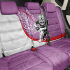 Personalised Aotearoa Lawn Bowls Back Car Seat Cover Maori Warrior and Silver Fern Sporty Style Pink