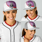 Aotearoa Lawn Bowls Baseball Net Cap Maori Warrior and Silver Fern Sporty Style Pink