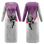 Personalised Aotearoa Lawn Bowls Couples Matching Long Sleeve Bodycon Dress and Long Sleeve Button Shirt Maori Warrior and Silver Fern Sporty Style Pink