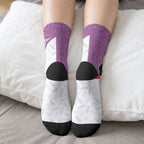 Aotearoa Lawn Bowls Crew Socks Maori Warrior and Silver Fern Sporty Style Pink