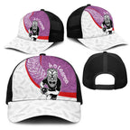 Aotearoa Lawn Bowls Mesh Trucker Cap Maori Warrior and Silver Fern Sporty Style Pink