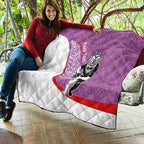 Personalised Aotearoa Lawn Bowls Quilt Maori Warrior and Silver Fern Sporty Style Pink