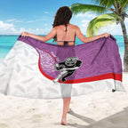 Personalised Aotearoa Lawn Bowls Sarong Maori Warrior and Silver Fern Sporty Style Pink