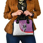Personalised Aotearoa Lawn Bowls Shoulder Handbag Maori Warrior and Silver Fern Sporty Style Pink