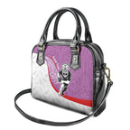 Personalised Aotearoa Lawn Bowls Shoulder Handbag Maori Warrior and Silver Fern Sporty Style Pink