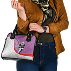 Personalised Aotearoa Lawn Bowls Shoulder Handbag Maori Warrior and Silver Fern Sporty Style Pink