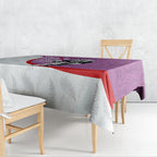Personalised Aotearoa Lawn Bowls Tablecloth Maori Warrior and Silver Fern Sporty Style Pink
