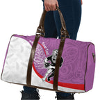 Personalised Aotearoa Lawn Bowls Travel Bag Maori Warrior and Silver Fern Sporty Style Pink