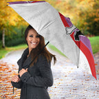 Personalised Aotearoa Lawn Bowls Umbrella Maori Warrior and Silver Fern Sporty Style Pink