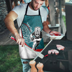 Personalised Aotearoa Lawn Bowls Apron Maori Warrior and Silver Fern Sporty Style Teal