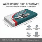 Personalised Aotearoa Lawn Bowls Baby Bed Cover Maori Warrior and Silver Fern Sporty Style Teal