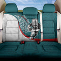 Personalised Aotearoa Lawn Bowls Back Car Seat Cover Maori Warrior and Silver Fern Sporty Style Teal