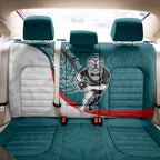Personalised Aotearoa Lawn Bowls Back Car Seat Cover Maori Warrior and Silver Fern Sporty Style Teal