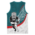 Personalised Aotearoa Lawn Bowls Basketball Jersey Maori Warrior and Silver Fern Sporty Style Teal