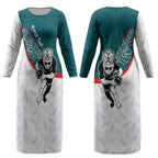 Personalised Aotearoa Lawn Bowls Couples Matching Long Sleeve Bodycon Dress and Hawaiian Shirt Maori Warrior and Silver Fern Sporty Style Teal