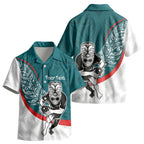 Personalised Aotearoa Lawn Bowls Kid Hawaiian Shirt Maori Warrior and Silver Fern Sporty Style Teal