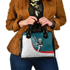 Personalised Aotearoa Lawn Bowls Shoulder Handbag Maori Warrior and Silver Fern Sporty Style Teal