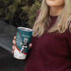 Personalised Aotearoa Lawn Bowls Tumbler Cup Maori Warrior and Silver Fern Sporty Style Teal