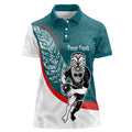 Personalised Aotearoa Lawn Bowls Women Polo Shirt Maori Warrior and Silver Fern Sporty Style Teal