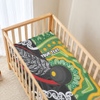 Personalised Aotearoa and Australia Lawn Bowls Baby Bed Cover Maori Fern and Aboriginal Pattern