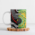 Personalised Aotearoa and Australia Lawn Bowls Ceramic Mug Maori Fern and Aboriginal Pattern