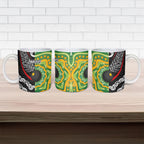 Personalised Aotearoa and Australia Lawn Bowls Ceramic Mug Maori Fern and Aboriginal Pattern