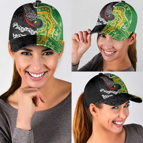 Aotearoa and Australia Lawn Bowls Classic Cap Maori Fern and Aboriginal Pattern
