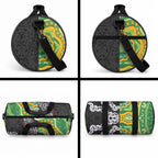 Personalised Aotearoa and Australia Lawn Bowls Duffle Bag Maori Fern and Aboriginal Pattern