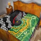 Personalised Aotearoa and Australia Lawn Bowls Quilt Maori Fern and Aboriginal Pattern