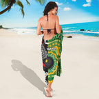 Personalised Aotearoa and Australia Lawn Bowls Sarong Maori Fern and Aboriginal Pattern
