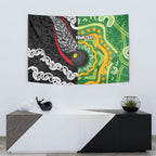 Personalised Aotearoa and Australia Lawn Bowls Tapestry Maori Fern and Aboriginal Pattern