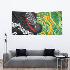 Personalised Aotearoa and Australia Lawn Bowls Tapestry Maori Fern and Aboriginal Pattern