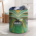 Cook Islands Rugby League Laundry Basket Avaiki Tatau Tribal Motifs Black Color - Aussie Hoodie