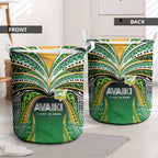 Cook Islands Rugby League Laundry Basket Avaiki Tatau Tribal Motifs Black Color - Aussie Hoodie